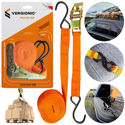 Transportný pás s napínačom, transportný pás 4m 25mm, zapínanie na pracku 0028