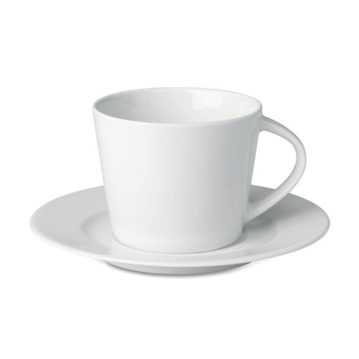 PORCELÁNOVÁ ŠÁLKA A OMÁČKA, BIELA, 160 ML, NA KÁVU