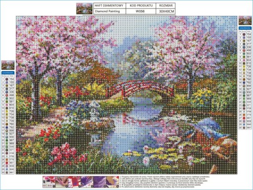 Diamantová výšivka Mosaic Sada diamantov Obraz JAPONSKÝ ZÁHRADNÝ PARK 40x30cm