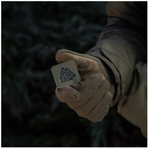 VELCRO NÁŠIVA LASEROVÝ REZANÝ SYMBOL VALKNUT M-TAC ČIERNO-ZELENÁ