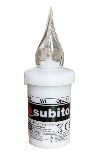 LED sviečka Subito S5 White 11cm