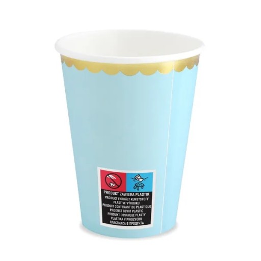 NARODENINOVÉ POHÁRKY, MODRÉ, 220 ml, 6 kusov