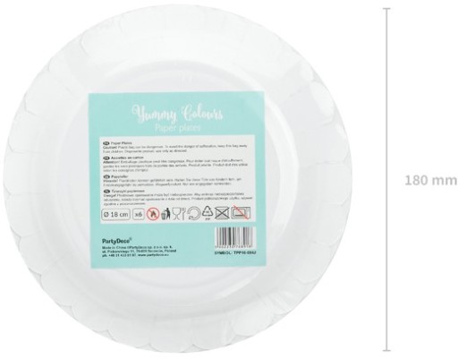 MINT papierové taniere 18 cm, 6 ks, pre ročné bábätko