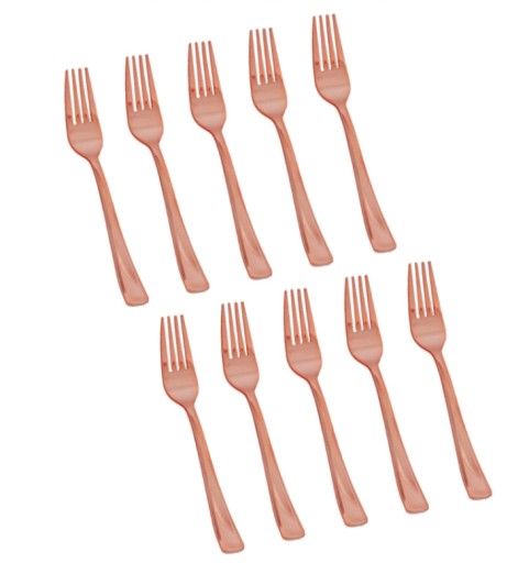 Jednorazové plastové vidličky na príbory ROSE GOLD