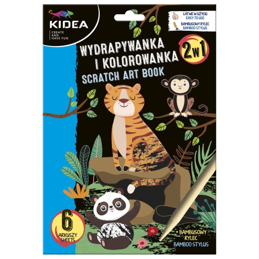 Scratch Game Scratch Game Omaľovánka ZVIERATÁ 6 hárkov + pero Kidea