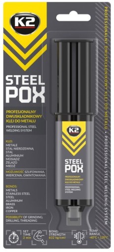 K2 STEELPOX METAL GLUE, epoxid, zváranie za studena, tekutý kov