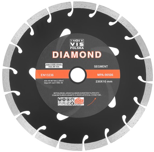 DIAMANTOVÝ DISK BETÓNOVÁ SEGMENTOVÁ KOCKA 230x22 mm