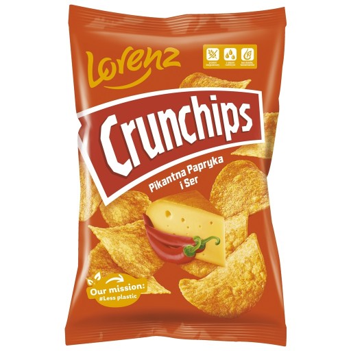 CRUNCHIPS Crisps Syr pikantná paprika syr pikantná paprika 140g LORENZ