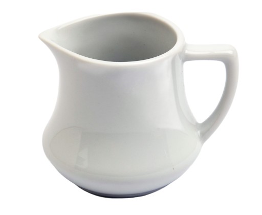 Amerikou si obľúbila biely porcelánový džbán s džbánom na mlieko a smotanou, 110 ml