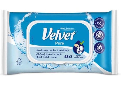ZAMATOVÝ VLHČENÝ TOALETNÝ PAPIER PURE 1 BAL.