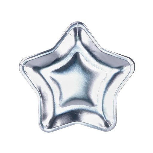 Jednorazové papierové taniere Star silver