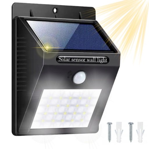 SOLÁRNE LAMPA S POHYBOVÝM A SÚMRAKOVÝM SNÍMAČOM 20 LED