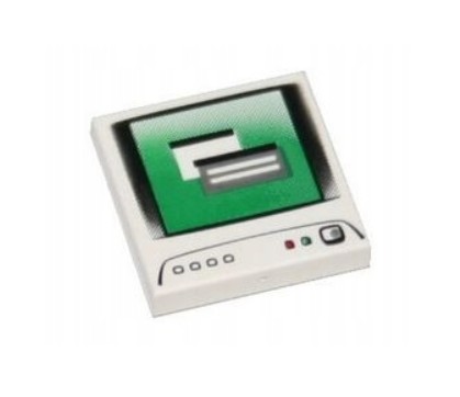 LEGO Tabuľka tlače 2x2 monitor počítača biela biela 3068bpb0381