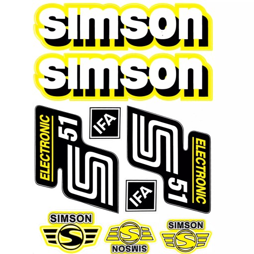 Elektronické nálepky Simson S51 žlté