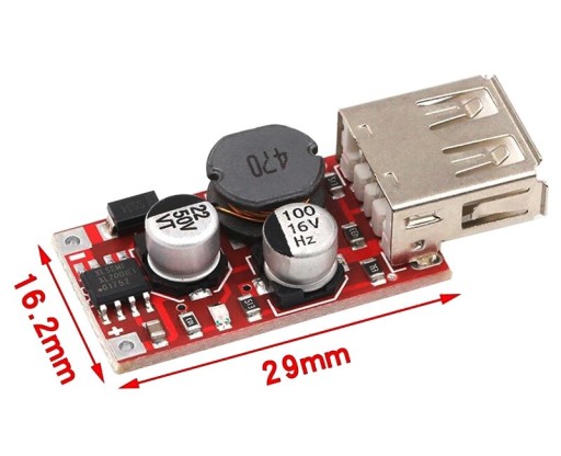 745 Odstupný modul USB 3A nabíjačky