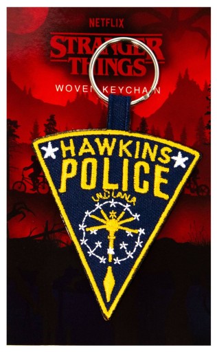 Policajná tkaná kľúčenka Stranger Things Hawkins