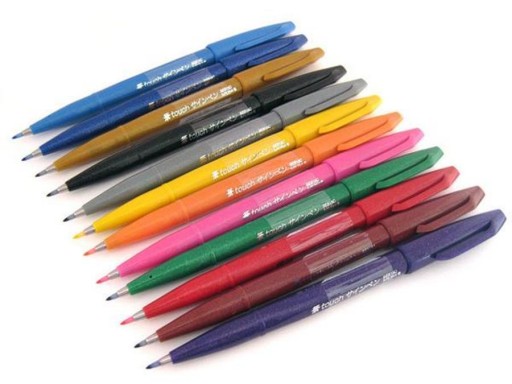 Čierna kaligrafická fixka PENTEL Sign Pen Brush SES15