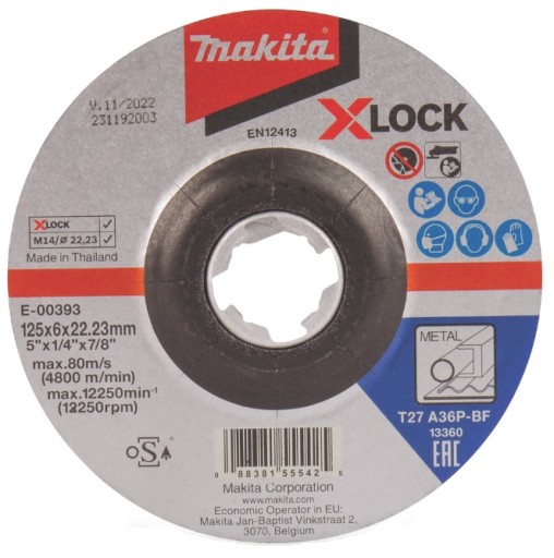MAKITA E-00393 BRÚSNY KOTÚČ 125x6,0mm X-LOCK