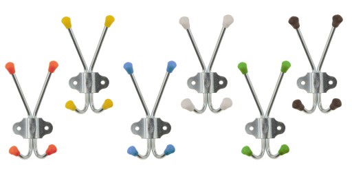 Nástenný vešiak so 4 školskými háčikmi COLORS HOOK