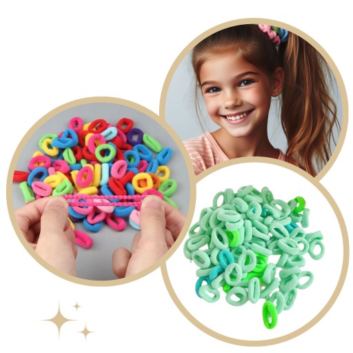 Gumičky do vlasov DURABLE zelené GIRLS mini gumičky do vlasov SET 100 ks