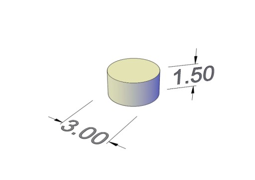 Neodymový magnet valcový MW 3x1,5 N38 100 ks