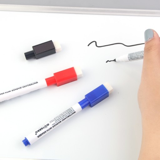 Tabuľové fixky stierateľné za sucha s magnetom DRY-ERASE MARKERS 4 ks