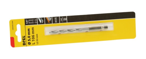HSS VŔTAČKA DO KOVU VŔTAČKA ŠESTIHRANNÁ RÚČKA 5 mm