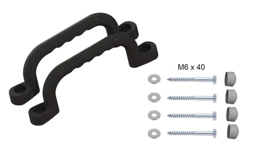 SLNKO - IHRISKO RÚČKY 240 mm - 2 ks S ČIERNYMI SKRUTKAMI GY
