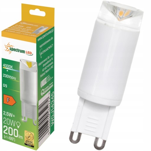 LED žiarovka G9 SMD, neutrálna, 200lm, 2,5W, KERAMICKÁ