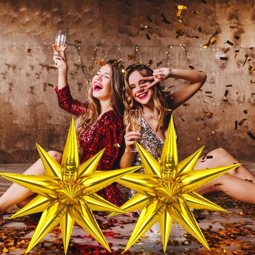 Fóliový balón STAR 3D balóny na narodeniny Úžasná dekorácia - 70 cm