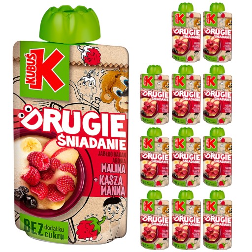 KUBUŚ MUSSE bez cukru DRUHÉ RAŇAJKY MALINA JABLKO BANÁN + krupica 100g
