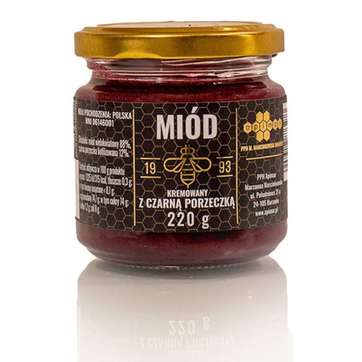KRÉMOVÝ MED s čiernymi ríbezľami 220g POĽSKO