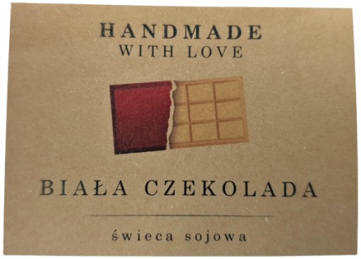Ozdobné nálepky na sójové sviečky BIELA ČOKOLÁDA