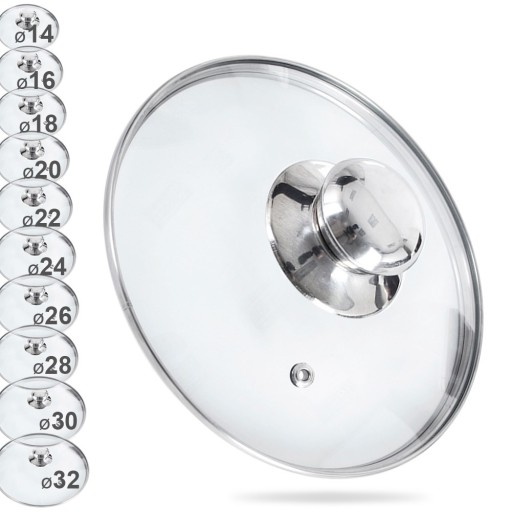 SKLENENÁ pokrievka, univerzálna pokrievka na hrnce, panvice, panvice, 14 cm