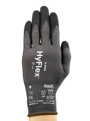 Bezšvové pracovné rukavice Precízne rukavice ANSELL HyFlex 11-840 veľkosť 9-L