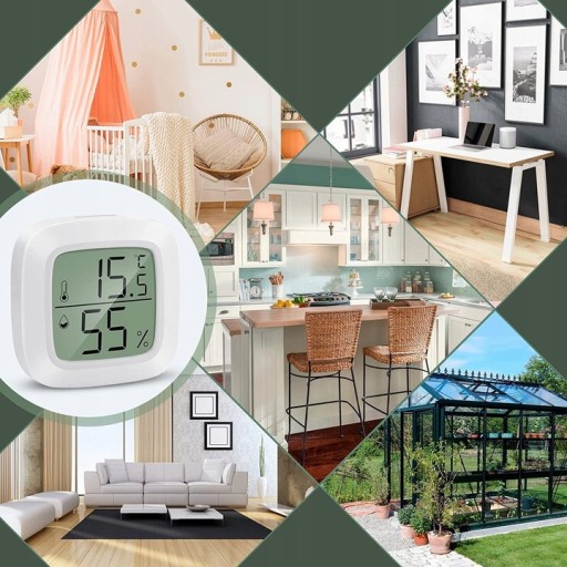 Presný TEPLOMER HYGROMETER Elektronická IZBA + KOMPAKTNÁ BATÉRIA