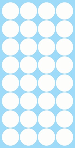 Nálepky CIRCLES Bodky 4cm 32ks Biele