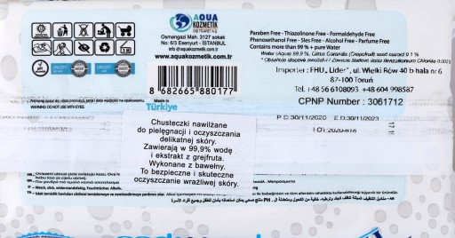 Aqua Wipes vlhčené obrúsky 1 x 60 ks.