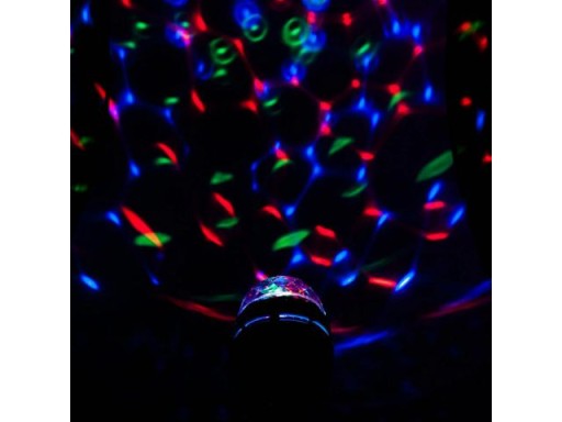 OTOČNÁ LED ŽIAROVKA E27 DISCO RGB VÝKONNÁ 3W