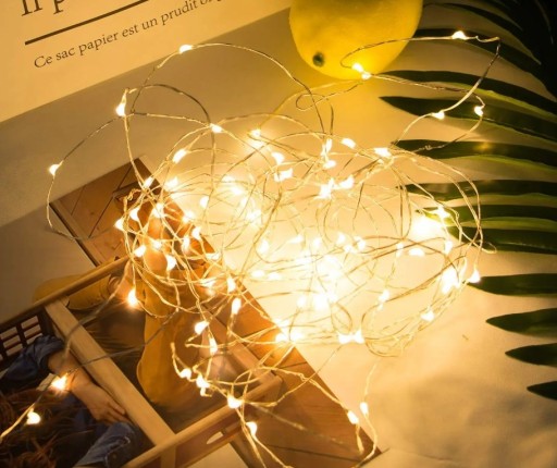LED SVETLÁ NA VIANOČNÝ STROMČEK, 2M DRÔT NA BATÉRIU, TEPLÉ