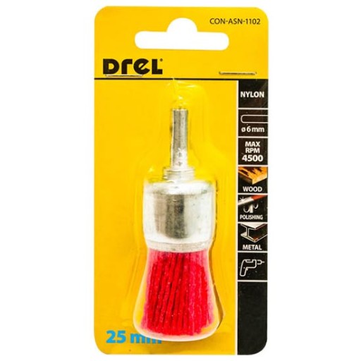 Drel ASN-1102 25mm hlavová kefa so stopkou - nylon