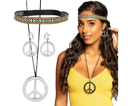 Hippie súprava Náušnice Náušnice Náhrdelník Ku kostýmu