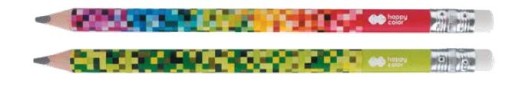 1ks hrubá trojuholníková ceruzka 2B s gumou na učenie sa písať PIXI HAPPY COLOR