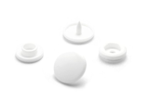 KAM plastové západky 10,5 mm BIELE - 50 sád.
