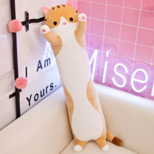 PLYŠOVÝ MASKOT DLHÝ VANKÚŠ PRE MAČKU OPIERKA HLAVY 50cm
