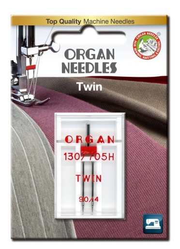 Poloplochá dvojihla 130/705H Organ TWIN 90/4mm rozteč 4mm pre stroj.