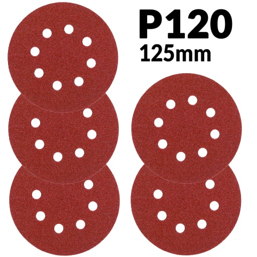 BRÚSNY PAPIER 125mm KOTOUČ P120 BRÚSKA 5 ks