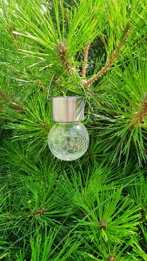 SLNEČNÁ GUĽOVÁ LAMPA, SVIETIACA LAMPA, SOLAR HÁK, ZÁVESNÁ GUĽA, BALKÓN, ZÁHRADKA