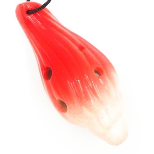 mini OCARINA keramická SHELL červená 6-dierkové noty