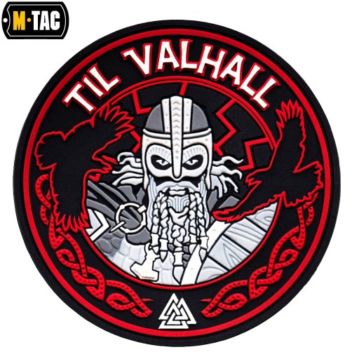 ZÁPLATA NA VELCRO PVC ZNAK WARRIOR TIL VALHALL M-TAC ČIERNA/ČERVENÁ